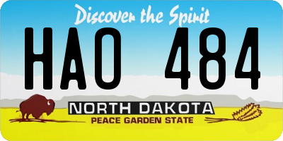 ND license plate HAO484