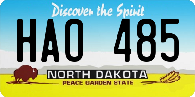 ND license plate HAO485