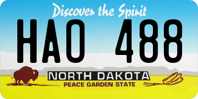 ND license plate HAO488