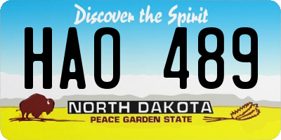 ND license plate HAO489