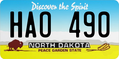 ND license plate HAO490