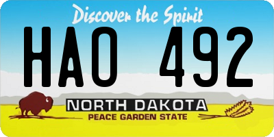 ND license plate HAO492