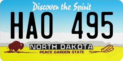 ND license plate HAO495