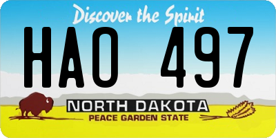 ND license plate HAO497