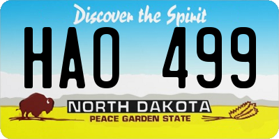 ND license plate HAO499