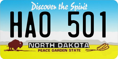 ND license plate HAO501