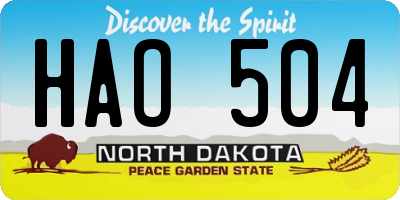 ND license plate HAO504
