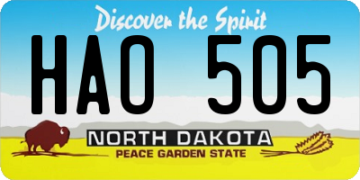 ND license plate HAO505