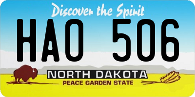 ND license plate HAO506