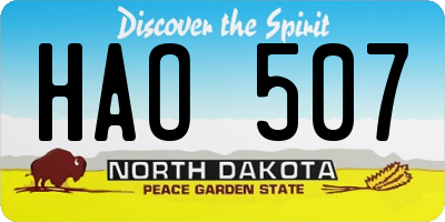 ND license plate HAO507