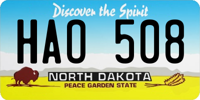 ND license plate HAO508