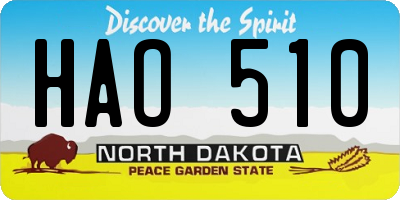 ND license plate HAO510