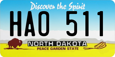 ND license plate HAO511