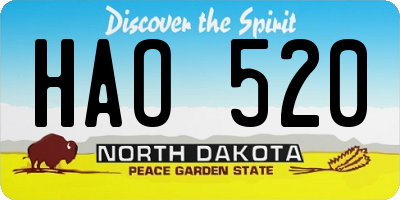 ND license plate HAO520