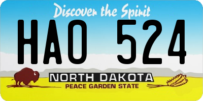 ND license plate HAO524