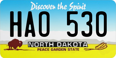 ND license plate HAO530