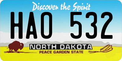 ND license plate HAO532