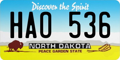 ND license plate HAO536