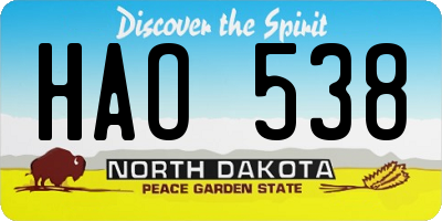 ND license plate HAO538