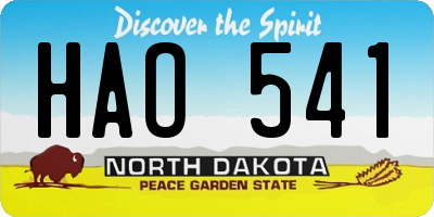 ND license plate HAO541