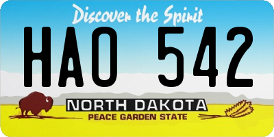 ND license plate HAO542