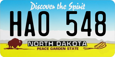 ND license plate HAO548