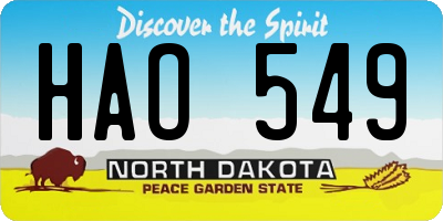 ND license plate HAO549