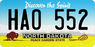 ND license plate HAO552