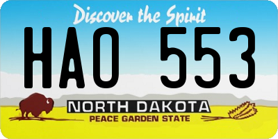 ND license plate HAO553