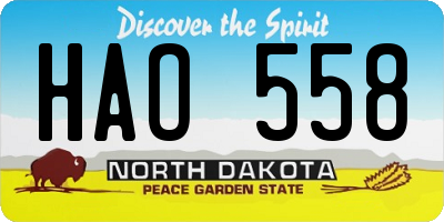 ND license plate HAO558