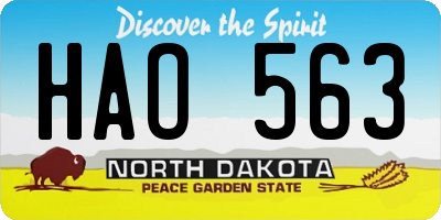 ND license plate HAO563