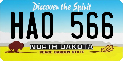 ND license plate HAO566