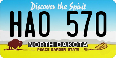 ND license plate HAO570