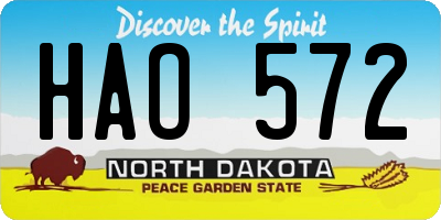ND license plate HAO572