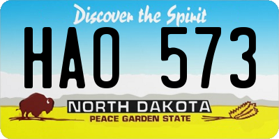 ND license plate HAO573