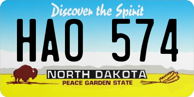 ND license plate HAO574