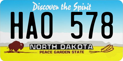 ND license plate HAO578