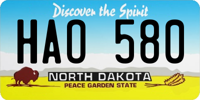 ND license plate HAO580