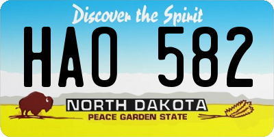 ND license plate HAO582