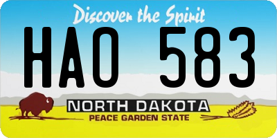 ND license plate HAO583