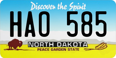 ND license plate HAO585