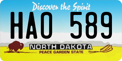 ND license plate HAO589