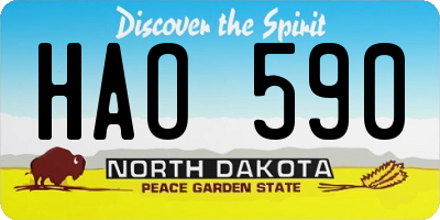ND license plate HAO590
