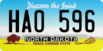 ND license plate HAO596