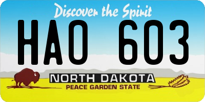 ND license plate HAO603