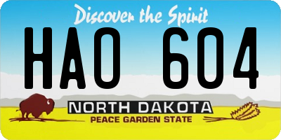 ND license plate HAO604