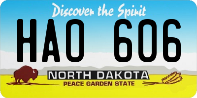 ND license plate HAO606