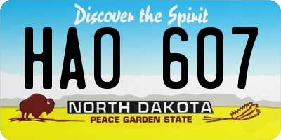 ND license plate HAO607