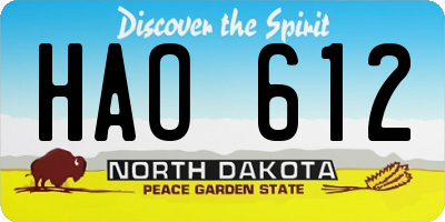 ND license plate HAO612