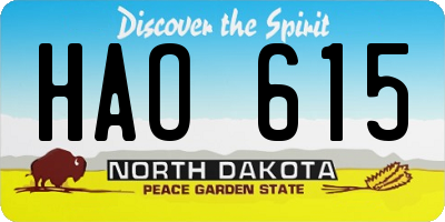 ND license plate HAO615